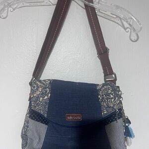 Sakroots Navy and Brown Crossbody Bag